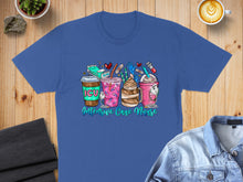 Load image into Gallery viewer, Graphic tee with "Intensive Care Nurse" text and various coffee drinks.
