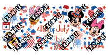 Load image into Gallery viewer, 4th of July Mouse &amp; Friends UV DTF Wrap
