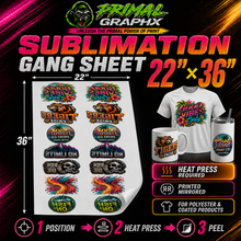 Load image into Gallery viewer, Sublimation Gang Sheet Transfers 22x36
