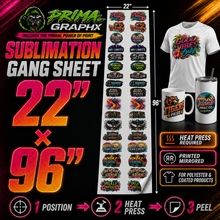 Load image into Gallery viewer, Sublimation Gang Sheet Transfers 22x96
