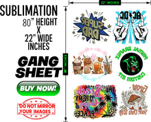 Load image into Gallery viewer, Sublimation Gang Sheet Transfers 22x80
