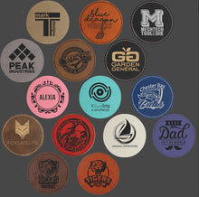 Load image into Gallery viewer, Leatherette Patches with your logo (Laser Engraved or Full Color DTF)
