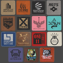 Load image into Gallery viewer, Leatherette Patches with your logo (Laser Engraved or Full Color DTF)
