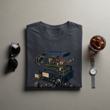 Load image into Gallery viewer, T-shirt featuring an exploded view schematic of a ham radio transceiver.

