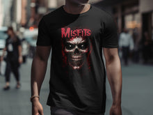 Load image into Gallery viewer, Misfits Skull Graphic Design Black T-Shirt product type
