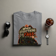 Load image into Gallery viewer, Gray t-shirt with "When Everything Else Fails" and radio graphic.
