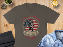 Load image into Gallery viewer, Brown t-shirt with Bigfoot celebrating America's Semiquincentennial 1776-2026.
