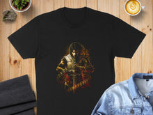 Load image into Gallery viewer, Dark Fantasy Warrior with Fiery Chain T-Shirt
