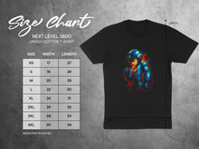 Load image into Gallery viewer, Mega Hero Design on Black Next Level 3600 T-shirt
