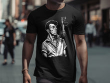 Load image into Gallery viewer, Vintage Microphone Graphic Print Black T-shirt
