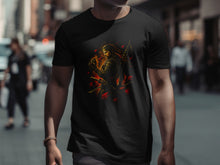 Load image into Gallery viewer, Fierce Samurai Warrior Design on Black T-shirt Product
