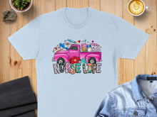Load image into Gallery viewer, Pink truck with "Nurse Life" text and medical icons.
