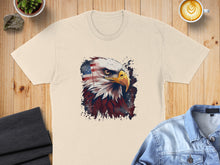 Load image into Gallery viewer, Eagle with American flag design on a cream t-shirt.
