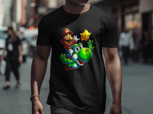 Load image into Gallery viewer, Vibrant Mario Yoshi and Star Design T-Shirt Product
