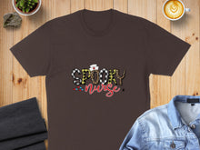 Load image into Gallery viewer, Brown t-shirt with "SPOOKY NURSE" text in colorful, playful font.
