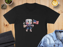 Load image into Gallery viewer, Cute Patriotic Character Holding Camera and Mug T-Shirt
