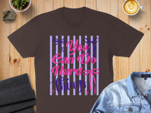 Load image into Gallery viewer, Brown t-shirt with "You Can Do Hard Things" text and pink bows.
