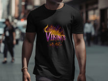 Load image into Gallery viewer, Vikings Graphic Tee with Fiery Design T-Shirt
