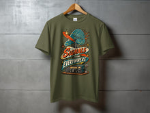 Load image into Gallery viewer, Olive green t-shirt with retro "Signals From Everywhere" graphic.
