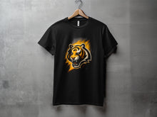 Load image into Gallery viewer, Fierce Tiger Graphic Print on Black T-Shirt
