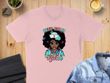 Load image into Gallery viewer, Pink t-shirt with nurse graphic and text "Keep Calm I'm a Nurse".
