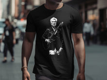 Load image into Gallery viewer, Guitarist Graphic Print Black T-shirt Product
