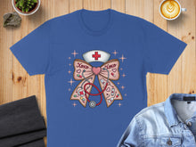 Load image into Gallery viewer, Nurse hat and stethoscope in a pink bow with "XOXO" text.

