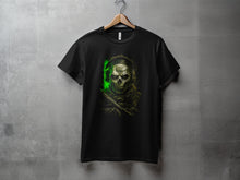 Load image into Gallery viewer, Ghostly Skull with Green Light Graphic T-Shirt
