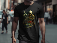 Load image into Gallery viewer, Assassin Themed Dark Hooded Character T-shirt
