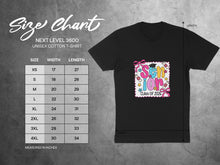 Load image into Gallery viewer, Unisex cotton t-shirt size chart with "Senior Class of 2026" graphic.
