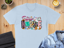 Load image into Gallery viewer, Light blue t-shirt with "Future Nurse" text and medical graphics.
