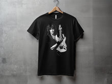 Load image into Gallery viewer, Black T-Shirt with Iconic Guitarist Graphic Design
