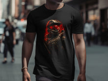 Load image into Gallery viewer, Futuristic Red-Eyed Robotic Warrior Graphic T-Shirt

