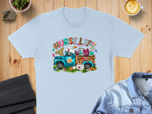 Load image into Gallery viewer, Light blue t-shirt with "Nurse Life" graphic featuring a vintage truck loaded with medical supplies.
