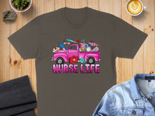 Load image into Gallery viewer, Pink pickup truck filled with medical supplies and the text "Nurse Life."
