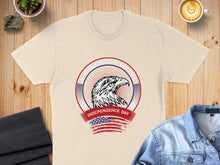 Load image into Gallery viewer, Cream t-shirt with eagle and "United States of America Independence Day" text.
