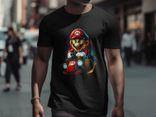 Load image into Gallery viewer, Vibrant Racing Character Graphic Black T-shirt
