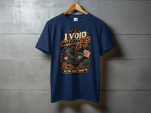 Load image into Gallery viewer, Navy t-shirt with "I VOID WARRANTIES SO YOU DON'T HAVE TO" graphic.

