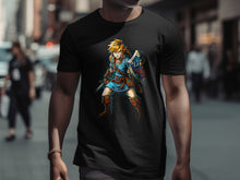 Load image into Gallery viewer, Heroic Warrior Graphic on Black T-Shirt Product
