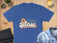 Load image into Gallery viewer, Blue t-shirt with "Blessed Nurse" text and sparkling accents.
