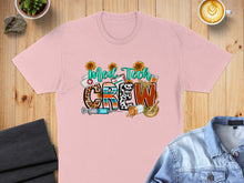Load image into Gallery viewer, Pink t-shirt with "MED TECH CREW" text and medical graphics.
