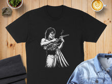 Load image into Gallery viewer, Retro Guitarist Black Graphic Tee Shirt Product
