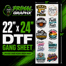 Load image into Gallery viewer, DTF GANG SHEET 22" X 24"

