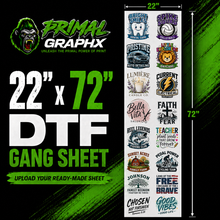 Load image into Gallery viewer, DTF GANG SHEET 22" X 72”
