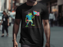 Load image into Gallery viewer, Frog Holding Puerto Rican Flag Graphic T-Shirt
