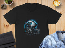 Load image into Gallery viewer, Football Team Helmet Graphic Black T-Shirt Product
