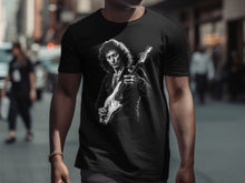 Load image into Gallery viewer, Guitarist Art Black T-shirt for Music Fans

