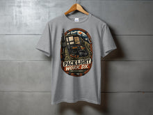 Load image into Gallery viewer, Grey t-shirt with "Pack Light Work DX Radio Expedition Kit" graphic.
