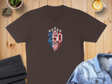 Load image into Gallery viewer, Brown t-shirt with "250 1776-2026" and fighter jets graphic.
