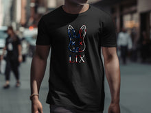 Load image into Gallery viewer, Trendy Black T-Shirt with Unique Bunny Design
